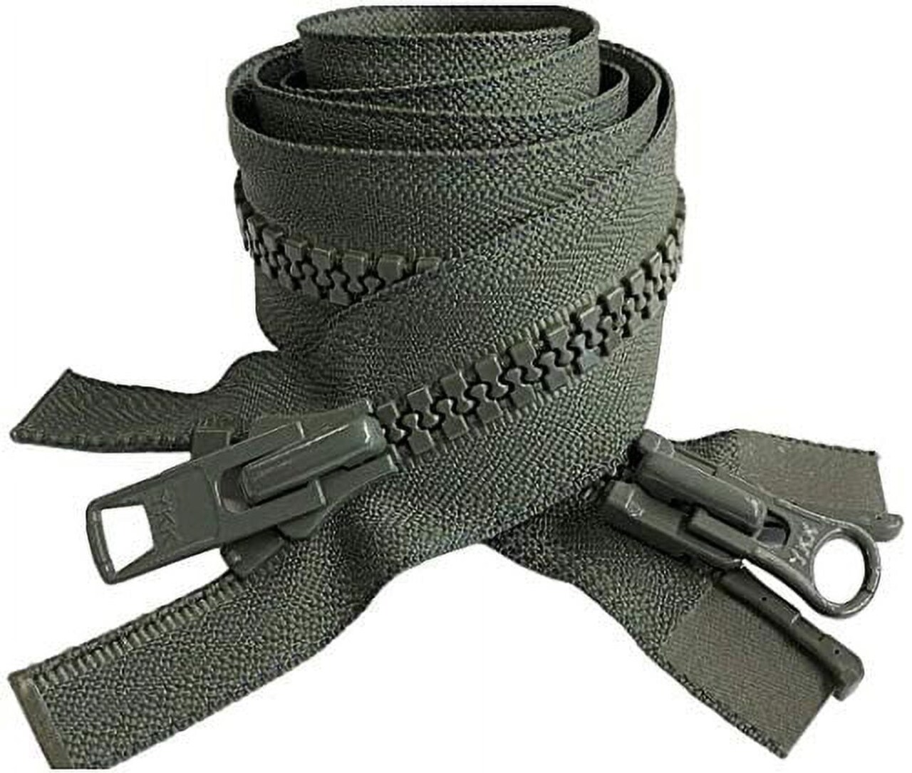 #10 Vislon Molded Separating Two-Way YKK Heavy Duty Jacket Zipper - Choose Your Length & Color - 1 Zipper Per Pack - Made in The United States (Olive Green - 567, 30" Inches)